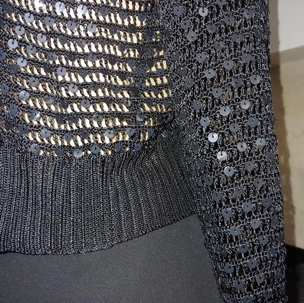 Cropped/Sequined Knitted Sweater Vest, NWT! - Picture 5 of 5
